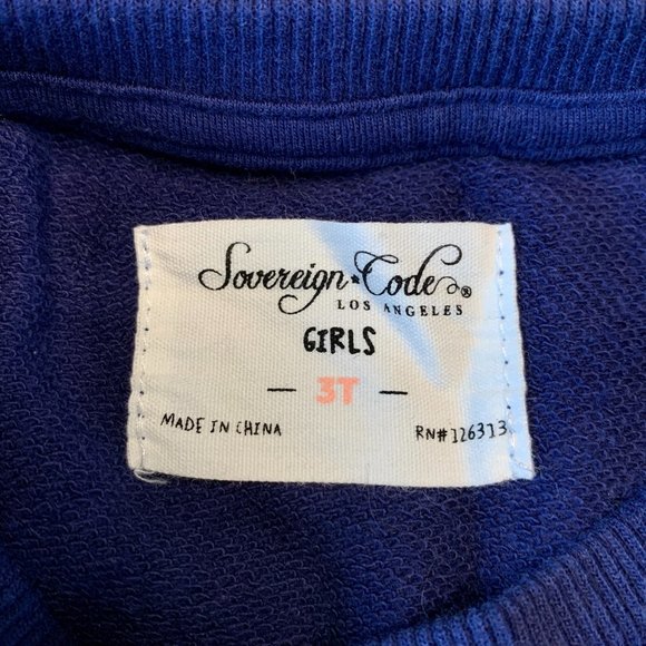SOVEREIGN CODE Girls Sweatshirt 3T 3 World Map Toddler Girl Sweater Blue EUC - Picture 6 of 7